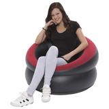懒人成人座椅单人躺椅植绒加厚PVC 圆形充气沙发可折叠气垫黑白色