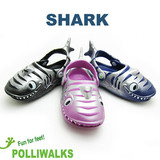 美国潮牌Polliwalk宝丽沃儿童洞洞鞋鲨鱼芝麻街3D凉鞋拖鞋沙滩鞋