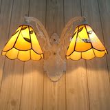 简约现代中式玻璃单/双头壁灯LED墙壁过道灯客厅卧室床头灯壁灯