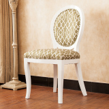欧式餐椅实木椅子法式布艺软包木头靠背椅书椅餐桌椅古典西餐厅