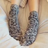 2015日本秋冬季新款潮流粗线袜雪花堆堆袜保暖情侣袜男女士短袜子