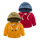 男童夹棉棉衣可拆卸袖童装2015冬装新款连帽宝宝儿童棉服加厚外套