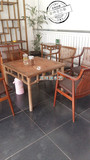 老榆木免漆桌子椅子现代中式餐桌餐椅全实木家具茶桌茶椅组合