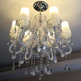 欧式水晶吊灯现代简约客厅灯卧室灯餐厅灯饰个性创意白色蜡烛灯具