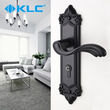 德国KLC欧式黑色室内卧室房门锁 把手实木门锁执手锁具三件套装