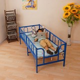 儿童床带护栏单人床铁艺公主床男孩便携宝宝床加固折叠床特价包邮