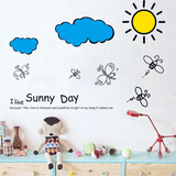 正品三代云朵可移除墙贴墙纸贴纸 卡通儿童房卧室装饰幼儿园贴画
