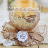 欧式创意喜糖盒子玻璃杯子甜品杯冰激凌杯婚礼免费定制卡片