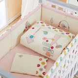 呵宝婴儿床上用品套件婴儿床围纯棉儿童床品春夏宝宝床围七件套装