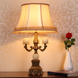 普吉奥欧式台灯全铜玉石创意台灯美式书房卧室床头摆件装饰台灯