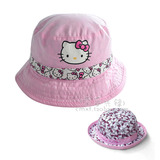 外贸原单婴儿童帽子/hello kitty女宝宝春游帽/遮阳帽 双面可戴