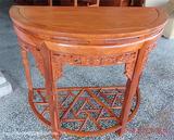 中式现代花梨木半圆桌玄关台月牙桌实木玄关桌红木家具靠墙桌特价