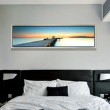 现代简约床头画 码头装饰画客厅沙发墙宾馆样板房风景挂画定制