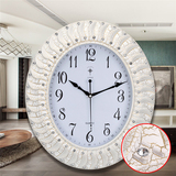 包邮北极星椭圆镶钻石英钟超静音客厅挂钟创意欧式钟表时尚时钟