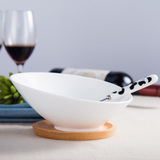 简约纯白陶瓷碗 沙拉碗 汤碗 意面碗 西餐碗 水果碗 斜口碗拉面碗