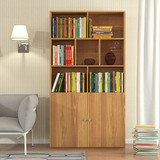 包邮书柜书架简约置物架简易柜子可带门自由组合书柜实木书橱特价