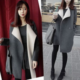 代购2016秋季新款韩国女装中长款双面羊毛呢外套女羊绒毛呢子大衣