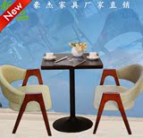 咖啡西餐厅奶茶甜品蛋糕店桌椅组合创意实木餐椅A字椅复古餐桌椅