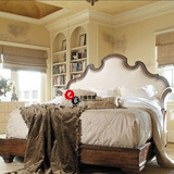 美式复古乡村做旧床欧式法式雕花实木床软包双人床婚床厂家直销