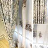 阿蒂纳欧式客厅卧室高档雪尼尔提花加厚半遮光 定制窗帘布成品纱