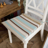 蓝色细条纹旧布艺椅垫/餐椅垫/坐垫/海绵垫/椅子垫/凳子垫可定做