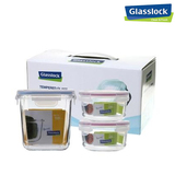 韩国Glasslock钢化玻璃保鲜盒 长方形密封盒  礼盒套装GL22B