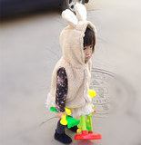 外贸原单童装宝宝羊羔绒兔耳朵尾巴造型马甲背心女宝女童 中小童