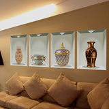 创意3D立体中国风青花瓷餐厅墙贴纸贴画客厅沙发背景墙壁装饰自粘