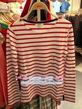 上海SPAO代购 专柜女款 2104秋季新款 横条纹圆领棉长袖t恤