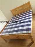 家具实木床柏木床单人床双人床席梦思薄垫子床1.2米1.5米1.8米床