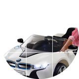 贝瑞佳宝马I8儿童电动车四轮双驱男女宝宝遥控可坐电动汽车玩具车