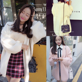 2016春装新款韩版时尚大毛衣外套韩版甜美中长款针织毛衣开衫M024