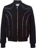 Saint Laurent SLP/YSL圣罗兰线条全拉链黑色棒球服夹克外套