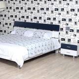 雅然 板式床 1.5 1.8米双人床 现代简约 烤漆床 送床垫床头柜