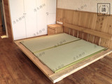 禅意免漆老榆木双人床现代古典中式家具 可定做实木双人床 新中式