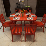 简约现代中式西餐桌 长条饭桌实木转台圆桌1.2 1.4米白红棕色安装