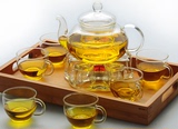 包邮耐热玻璃茶壶套装 花茶壶 整套玻璃花草茶壶 整套功夫茶壶