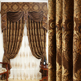 定制欧式窗帘布料加厚提花雪尼尔全遮光布卧室客厅窗帘成品黛丽娜