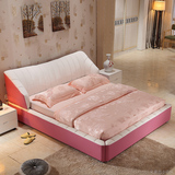 新款 格杰仕真皮床现代简约婚床皮床1.8米双人床1.5米软床皮艺床