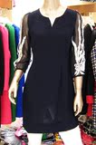 派力斯2015新款夏装女装贴花九分袖韩版大码连衣裙韩裙  PL1642