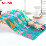 日本MINISO名创优品雨伞点点纯棉毛巾纱布面巾柔软厚实吸水不掉色