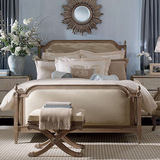 美式乡村实木床1.5 1.8米全实木双人床橡木北欧简约卧室婚床家具