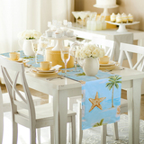 华堂锦裳 美式海洋风 蓝色夏威夷精致印花 活性环保印花桌旗餐垫