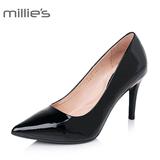 Millie's/妙丽秋季专柜同款牛皮通勤浅口女单鞋高跟鞋LXX18CQ5