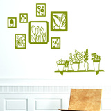 植物花卉墙贴盆栽贴画唯美花草相框装饰贴图墙画壁贴欧式照片贴纸