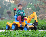 包邮儿童挖土机推土机电动挖掘机可坐人可骑玩具车大号工程车四轮