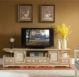 厂家特价 美式乡村仿古白实木电视柜 地中海蓝客厅电视机柜地柜