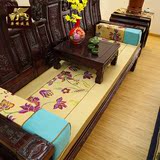 高档新款刺绣花中式红木沙发坐垫实木加厚海绵椅垫可拆洗