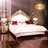 上海欧式双人床 1.8米 2米 别墅双人床法式 实木雕花大床 lsw005