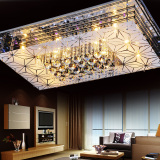 led客厅灯 长方形大气吸顶水晶灯正方形卧室餐厅变色摇控平板灯具